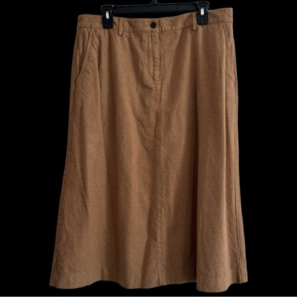 Vintage LL Bean Brown Classic Fit Straight Skirt Size 14P